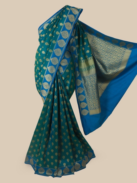 

Pothys Green Pure Silk Woven Design Banarasi Saree