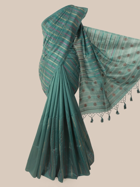 

Pothys Blue Woven Design Jute Silk Saree
