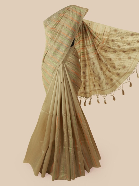 

Pothys Cream-Coloured Woven Design Saree, Beige