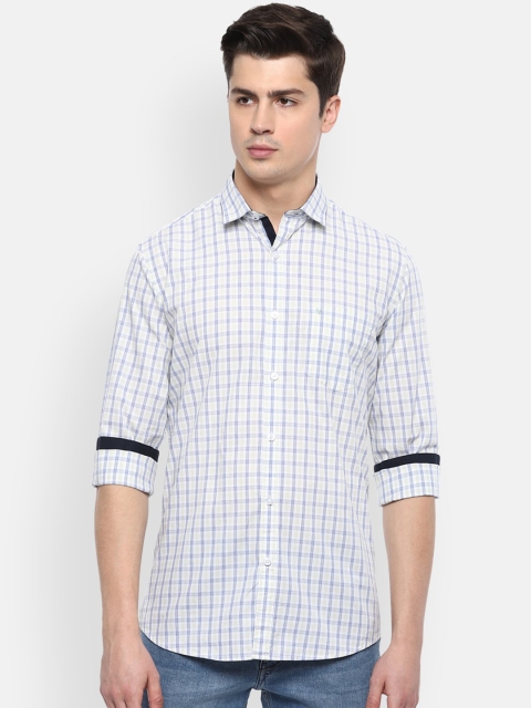 

Van Heusen Sport Men White Pure Cotton Slim Fit Checked Casual Shirt