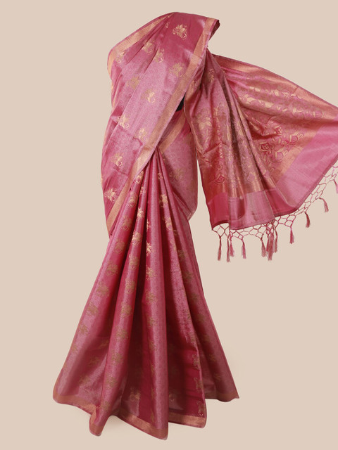 

Pothys Pink Woven Design Jute Silk Saree