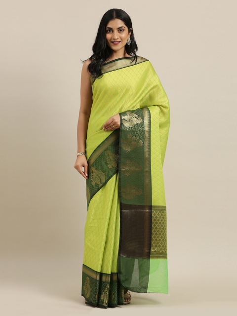 

The Chennai Silks Green Organza Woven Design Banarasi Saree