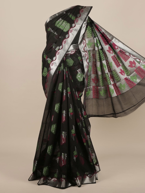 

Pothys Black Woven Design Silk Cotton Saree