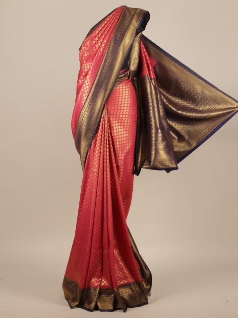 

Pothys Pink & Gold-Toned Jute Silk Woven Design Saree