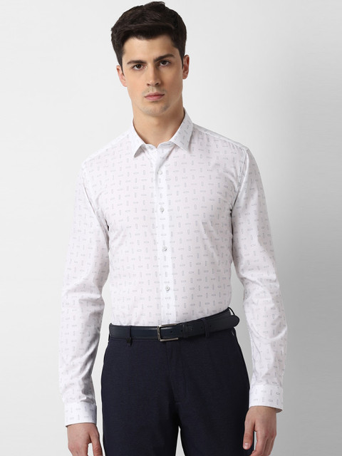 

Louis Philippe Sport Men White Slim Fit Printed Formal Shirt