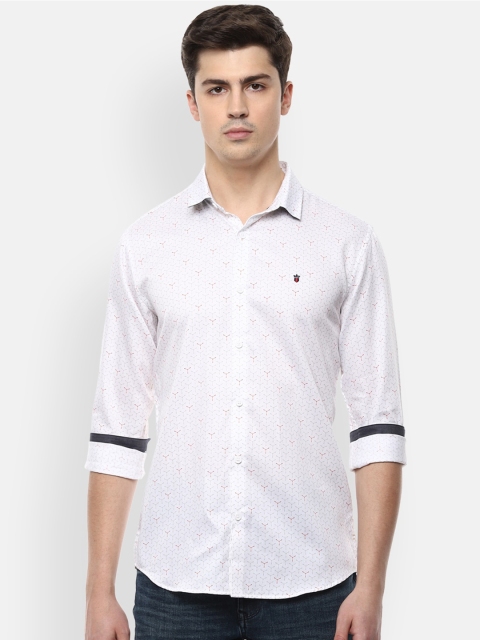 

Louis Philippe Jeans Men White Pure Cotton Slim Fit Printed Casual Shirt