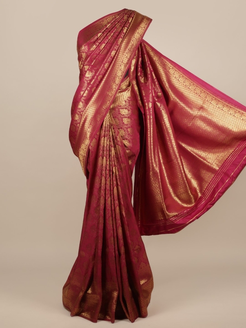 

Pothys Burgundy Woven Design Jute Silk Saree