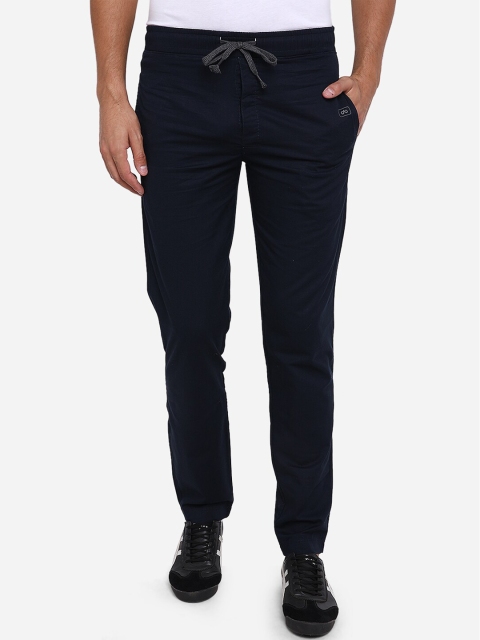

JADE BLUE Men Navy Blue Regular Fit Pure Cotton Joggers