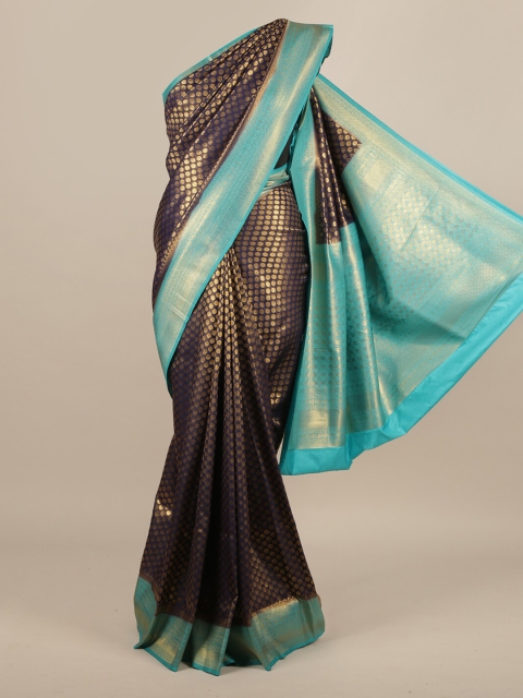 

Pothys Navy Blue Woven Design Jute Silk Saree