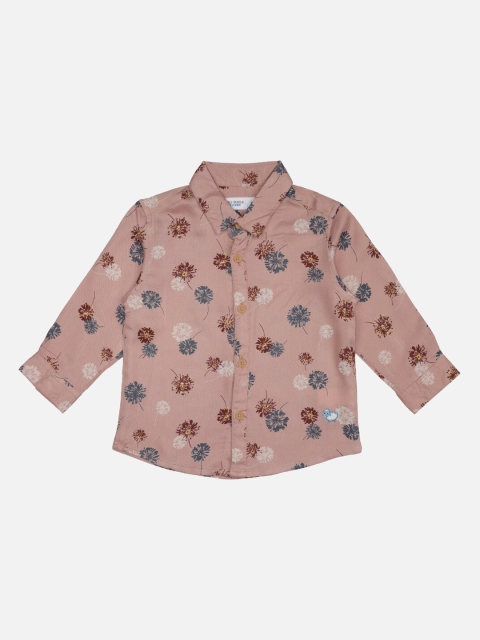 

ZERO THREE Boys Pink Regular Fit Printed Cotton Casual Shirt