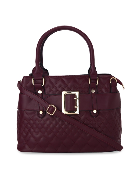 

Ratans Maroon Self Design Handheld Bag