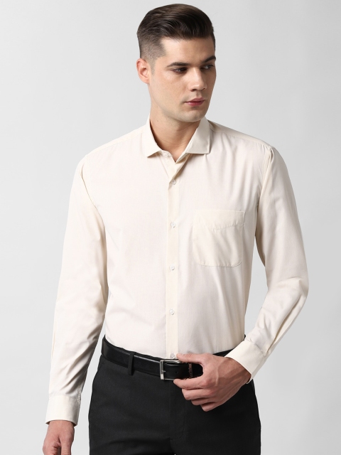 

Peter England Men Cream-Coloured Regular Fit Solid Semiformal Shirt