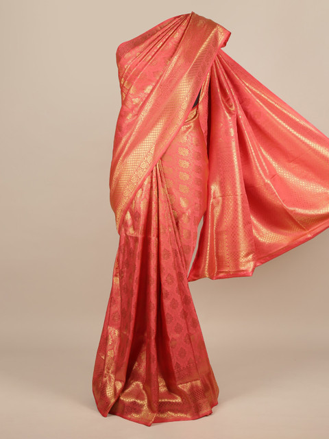 

Pothys Pink Woven Design Jute Silk Saree