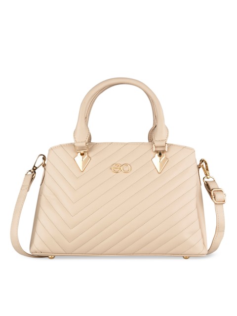 E2O Beige Textured Handheld Bag