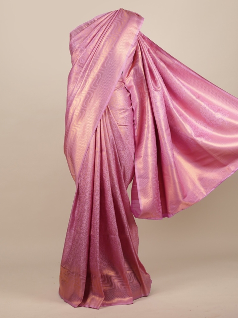 

Pothys Lavender & Gold-Toned Jute Silk Woven Design Saree