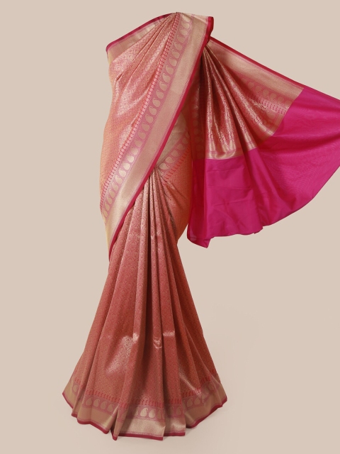 

Pothys Pink & Gold-Coloured Pure Silk Woven Design Banarasi Saree