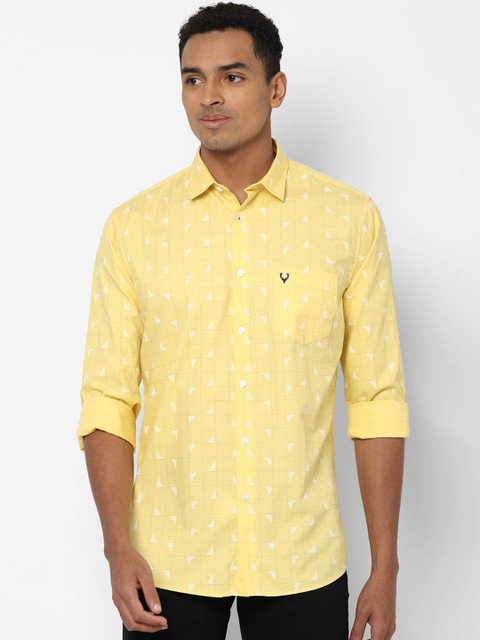 

Allen Solly Men Yellow & White Slim Fit Checked Casual Shirt