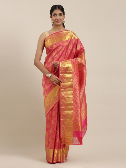 

The Chennai Silks Pink Pure Silk Woven Design Kanjeevaram Saree