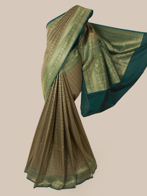 

Pothys Grey & Green Pure Silk Woven Design Banarasi Saree