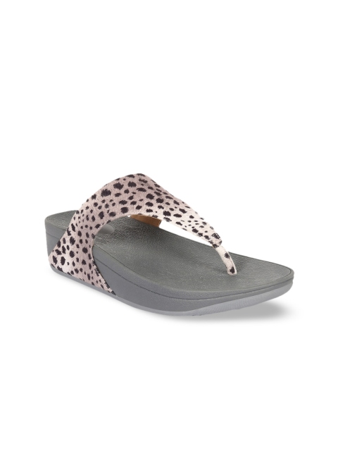 

Bella Toes Women Grey Animal Printed T-Strap Flats