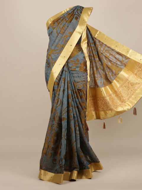 

Pothys Grey Woven Design Jute Silk Saree