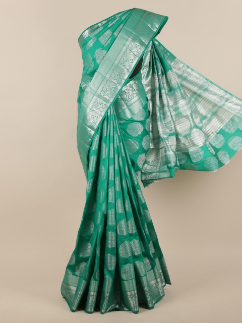 

Pothys Green Woven Design Jute Silk Saree