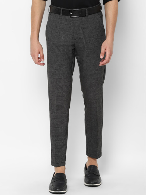 

Allen Solly Men Grey Slim Fit Checked Regular Trousers