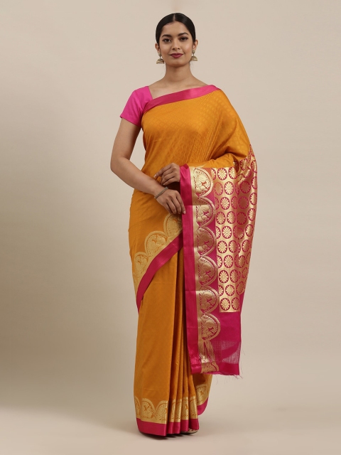 

The Chennai Silks Mustard Woven Design Art Silk Saree