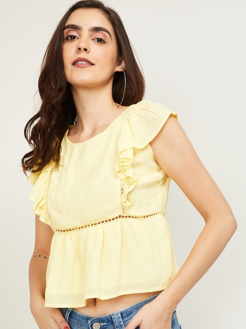 

Ginger by Lifestyle Yellow Peplum Top