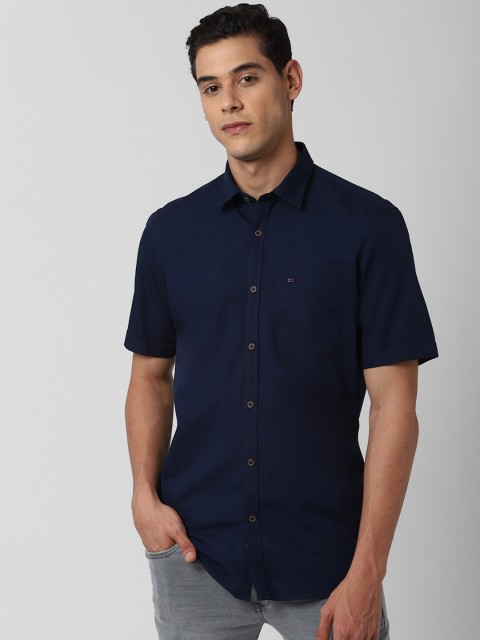 

Peter England Casuals Men Navy Blue Slim Fit Pure Cotton Shirt