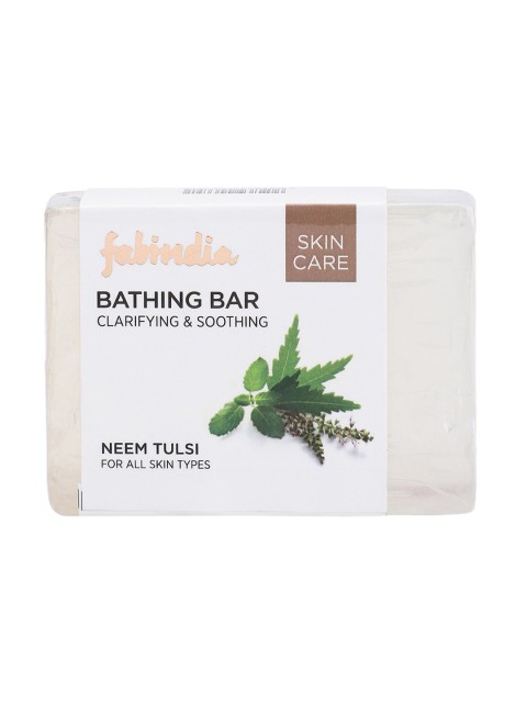 

Fabindia Neem Tulsi Bathing Bar 100g, White