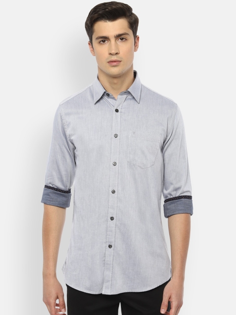 

Van Heusen Sport Men Grey Pure Cotton Slim Fit Solid Casual Shirt
