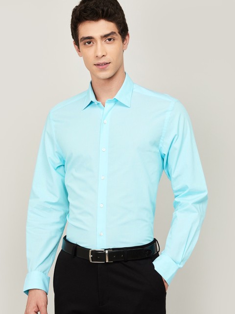 

CODE by Lifestyle Men Blue Regular Fit Solid FIL Cotton Formal Shirt