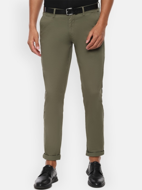

Van Heusen Sport Men Olive Green Slim Fit Solid Regular Trousers