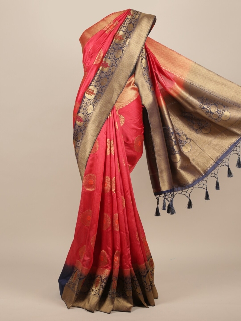 

Pothys Pink Woven Design Jute Silk Saree