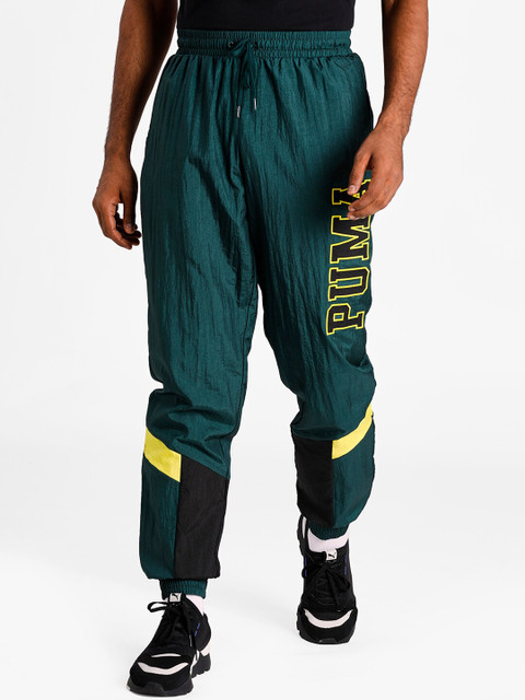 

Puma Men Green Printed Straight-Fit Joggers
