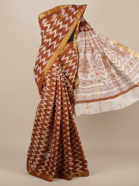 

Pothys Brown Printed Pure Cotton Saree