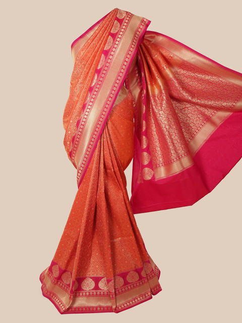 

Pothys Orange Pure Silk Woven Design Banarasi Saree