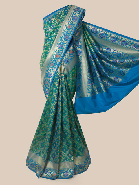 

Pothys Green Pure Silk Woven Design Banarasi Saree