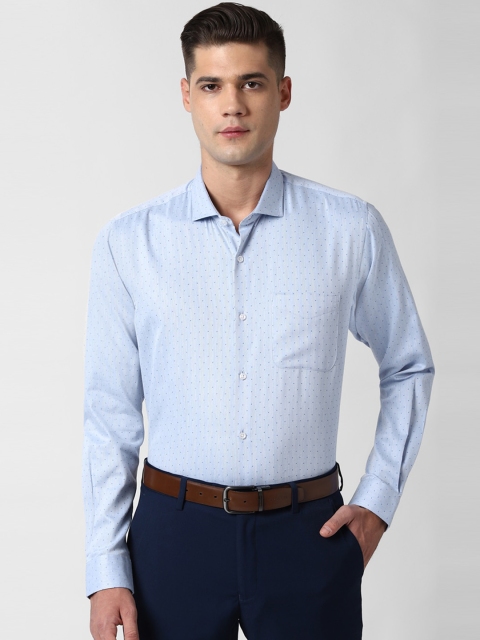 

Peter England Men Blue Regular Fit Printed Semiformal Shirt