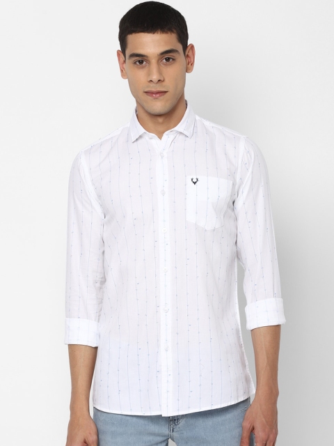 

Solly Jeans Co. Men White Regular Fit Striped Pure Cotton Casual Shirt