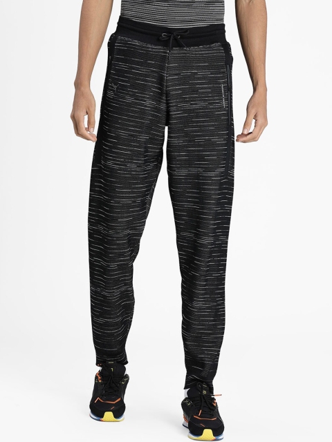 

Puma Men Black & White M PD EvoKNIT Self-Print Slim-Fit Track Pants