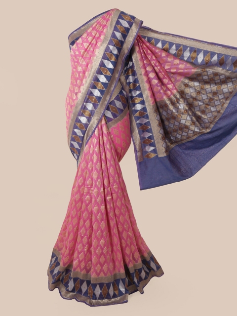 

Pothys Pink Pure Silk Woven Design Banarasi Saree
