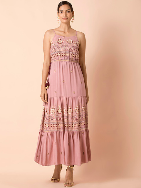 

INDYA Women Pink Maxi Dress