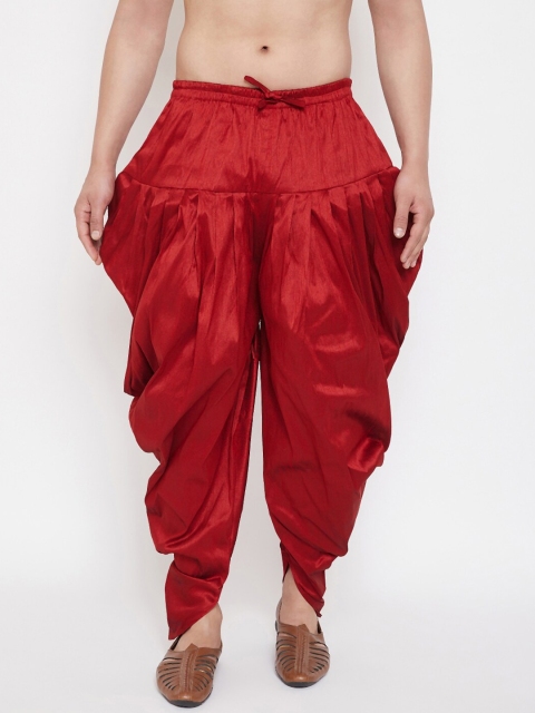 

VASTRAMAY Men Maroon Solid Dhoti