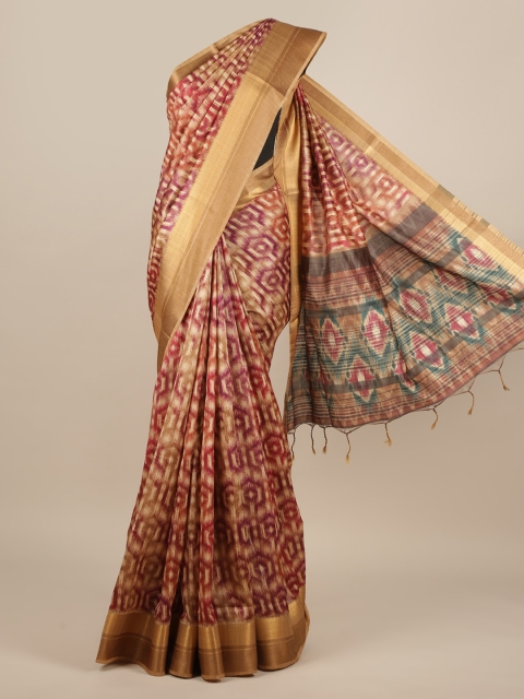 

Pothys Red & Purple Jute Silk Woven Design Saree