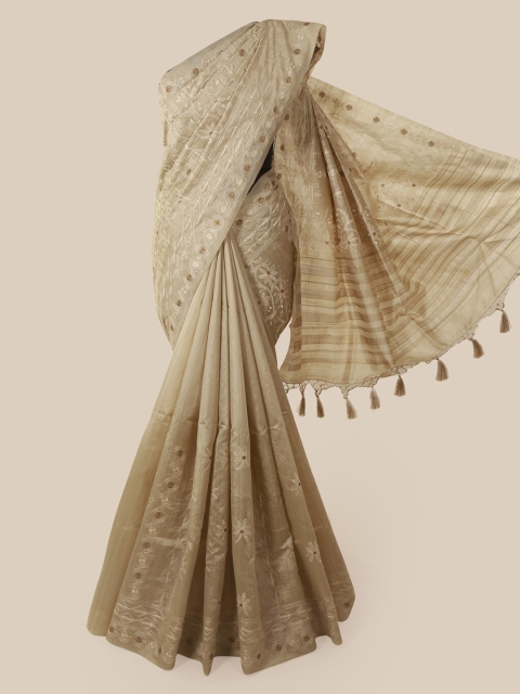 

Pothys Beige Woven Design Jute Silk Saree