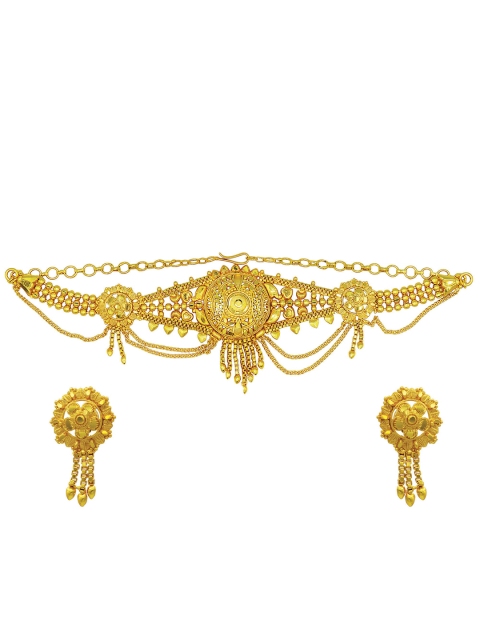 

ASMITTA JEWELLERY One Gram Gold-Plated Filigree Design Jewellery Set