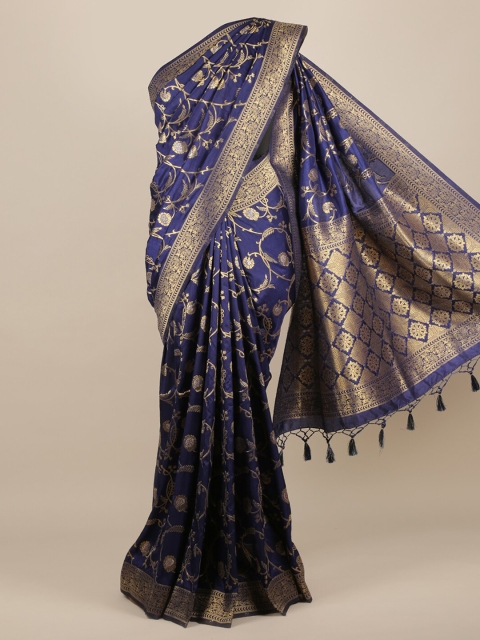 

Pothys Blue Woven Design Jute Silk Saree