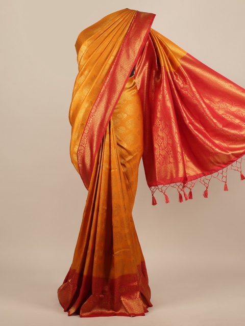 

Pothys Mustard Yellow Woven Design Jute Silk Saree